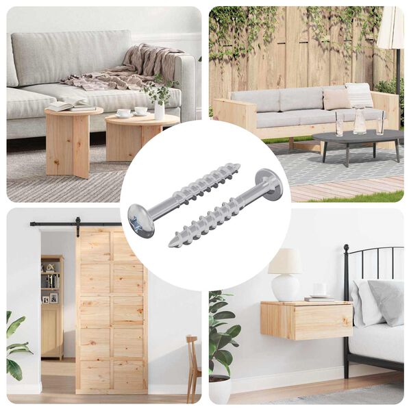 vidaXL Skruv 2 pcs Silver 9,8 x 35 mm J&auml;rn