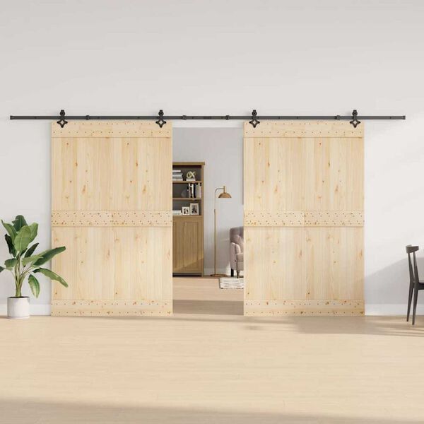 vidaXL Skjutd&ouml;rrsbeslag 427 cm st&aring;l svart