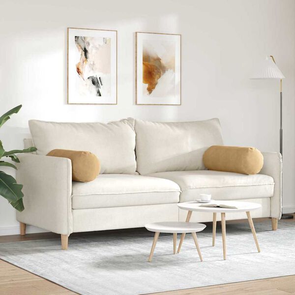 vidaXL Bolsterkuddar 2 pcs Brun Ø 25 x 70 cm Kordread tyg