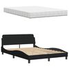 vidaXL Bed with Mattress "Hanko" Black 120x200 cm Fabric