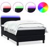 vidaXL Res&aring;rs&auml;ng med madrass och LED svart 100x220 cm sammet