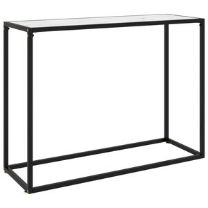 vidaXL Konsolbord vit 100x35x75 cm h&auml;rdat glas