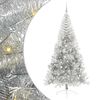 vidaXL Konstgjord F&ouml;rbelyst Julgran Silver 210 cm PET