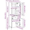 vidaXL Sk&aring;p V&auml;ggmonterad Artisan Ek 69,5 x 34 x 180 cm Konstruerat tr&auml;