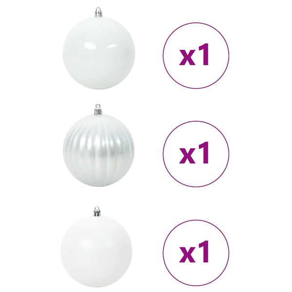 vidaXL Julgranskulor Set XXL 3 pcs Vit Plast