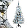 vidaXL Plast Hingad Julgran med 150 LED-lampor Vit 150 cm PE och PVC