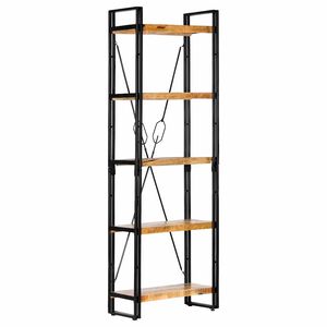 vidaXL Bokhylla med 5 hyllor 60x30x180 cm massivt mangotr&auml;