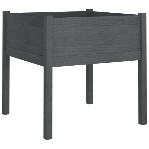 vidaXL Odlingslådor 2 st grå 70x70x70 cm massiv furu