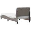 vidaXL Bed with Mattress Taupe 90x200 cm Fabric