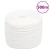vidaXL B&aring;tlina helvit 8 mm 500 m polypropylen