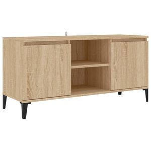 vidaXL TV-b&auml;nk med metallben sonoma-ek 103,5x35x50 cm