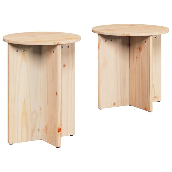 vidaXL Kaffeebord 2 pcs Naturfärg