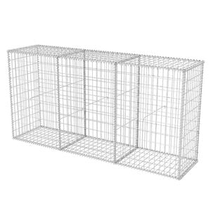 vidaXL Gabionkorg galvaniserat st&aring;l 200x50x100 cm