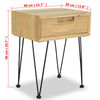 vidaXL Sängbord 40x30x50 cm massiv teak
