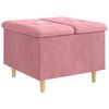 vidaXL Ottoman med f&ouml;rvaring Rosa 60 x 60 x 45 cm Sammet