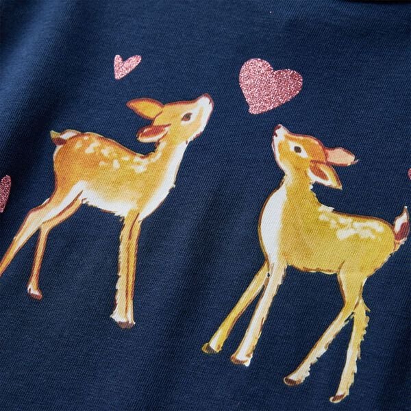 T-shirt med l&aring;nga &auml;rmar f&ouml;r barn marinbl&aring; 116