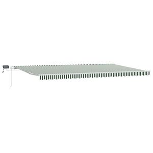 vidaXL Utdragbar markis Gr&ouml;n och Vit 600 &times; 300 cm Duk och Aluminium