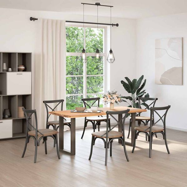 vidaXL Matbordsben U-formade 2 st naturstål 50x(72-73) cm stål