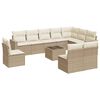 vidaXL Loungegrupp f&ouml;r tr&auml;dg&aring;rden m. dynor 11 delar beige konstrotting