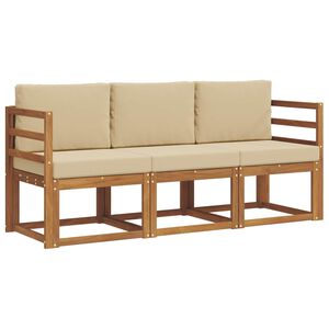 vidaXL Utomhussoffset 3 st Naturlig och Beige