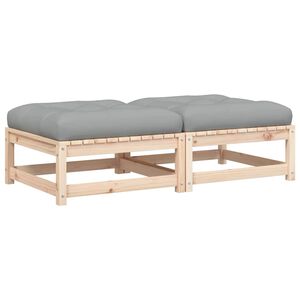 vidaXL Tr&auml;dg&aring;rdspallar 2 st med dynor massiv furu