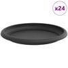 vidaXL Rund Blomkruka 24 st Svart &Oslash; 17,5 x 2 cm Plast