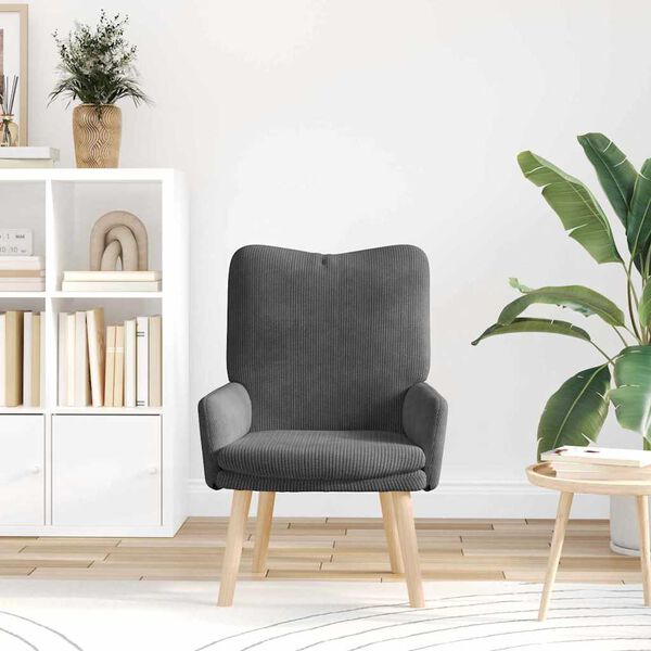 vidaXL fåtölj Mörkgrå 63 x 67 x 94 cm Sherpa tyg