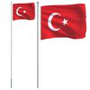 vidaXL Turkiets flagga och flaggstång 6,23 m aluminium