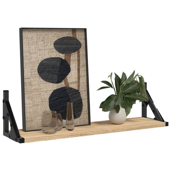 vidaXL V&auml;gghyllor 2 st sonoma-ek 60x15x15,5 cm