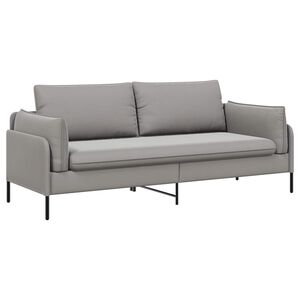 vidaXL 3-Sits soffa Ljusgr&aring; 222 x 81 x 89 cm Sammet