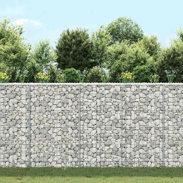 vidaXL Gabion trapets upphöjd galvaniserat stål 100x20x100 cm