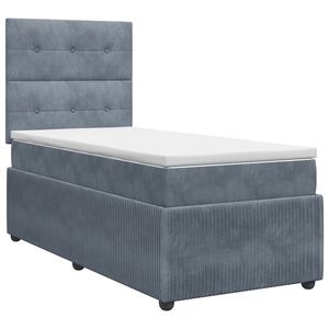 vidaXL Kontinentals&auml;ng med madrass M&ouml;rkgr&aring; 80 x 200 cm Sammet