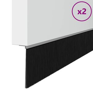 vidaXL Skruvmonterade d&ouml;rrborstt&auml;tningslister 2 pcs Silver 100 cm