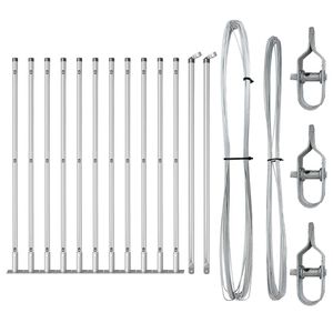 vidaXL Staketstolpar 13 pcs Silver Ø32mm 50 cm Galvaniserat stål