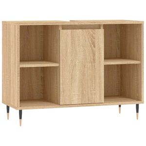 vidaXL Badrumssk&aring;p sonoma-ek 80x33x60 cm konstruerat tr&auml;