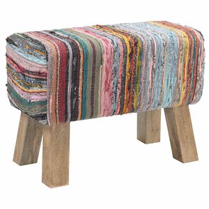 vidaXL b&auml;nk 60 x 30 x 45 cm &Auml;kta l&auml;der Flerf&auml;rgsdesign
