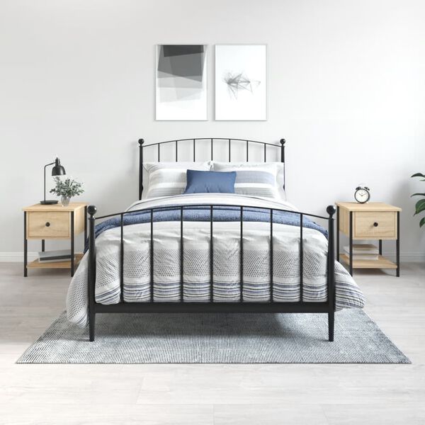 vidaXL S&auml;ngbord 2 st sonoma-ek 34x35,5x45 cm konstruerat tr&auml;