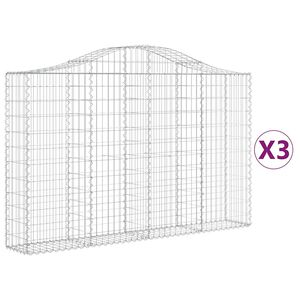 vidaXL Gabioner b&aring;gformade 3 st 200x30x120/140 cm galvaniserat j&auml;rn