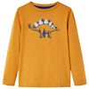 T-shirt med l&aring;nga &auml;rmar f&ouml;r barn m&ouml;rk ockra 92