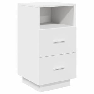 vidaXL S&auml;ngbord med 2 l&aring;dor vit 36x36x68 cm