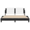 vidaXL Bed Frame with LED without Mattress "Zadar" Black and White 160x200 cm