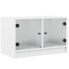vidaXL Tv-b&auml;nk med glasd&ouml;rrar vit 68x37x42 cm