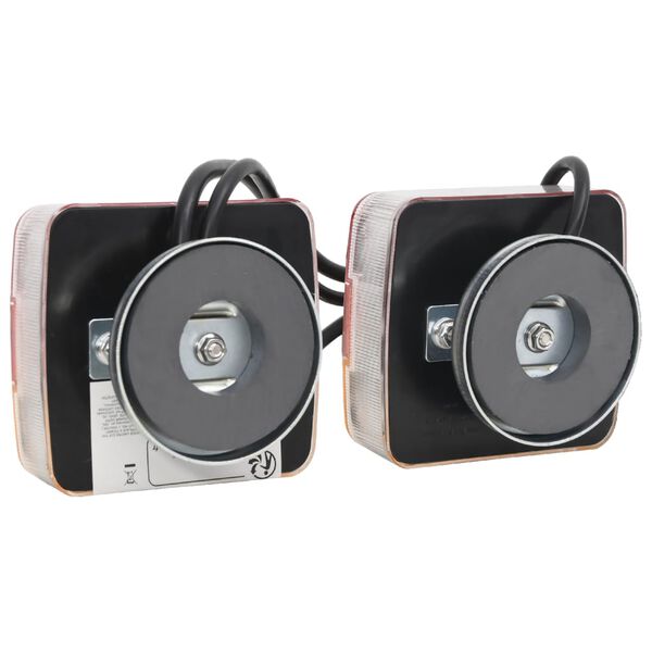 vidaXL Sl&auml;pvagnsbelysning 2 st r&ouml;d 10,5x7,5x10 cm 12V gl&ouml;dlampa