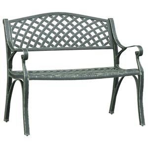 vidaXL Tr&auml;dg&aring;rdsb&auml;nk 102 cm gjuten aluminium gr&ouml;n