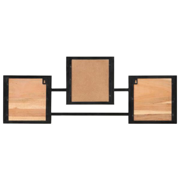 vidaXL Klädhängare krokar 90x1x35 cm massivt akaciaträ och järn