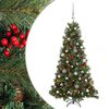 vidaXL Konstgjord julgran med julkulor 150 cm 150 LED-lampor Varmvit