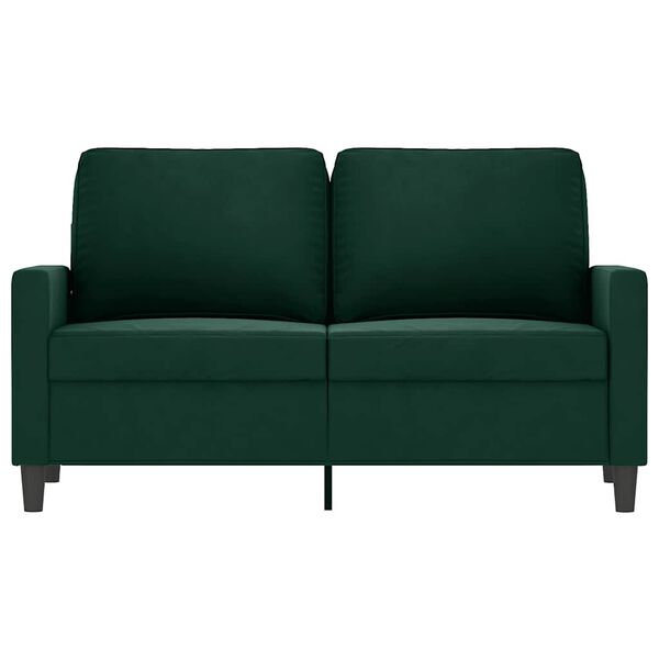 vidaXL Soffa 2-sits m&ouml;rkgr&ouml;n 120 cm sammet