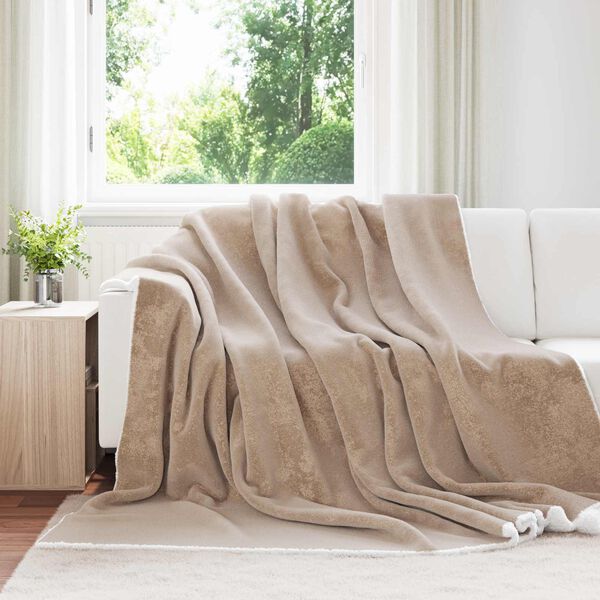 vidaXL Kastfilt Kamel 240 x 270 cm Fleece