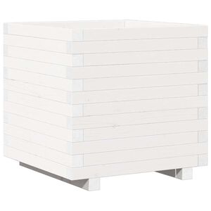 vidaXL Odlingsl&aring;da vit 50x50x49,5 cm massiv furu