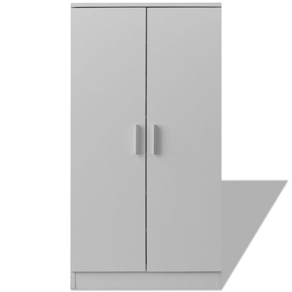 vidaXL Skosk&aring;p med 7 hyllor vit